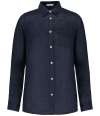 SP504 Spasso Long Sleeve Linen Shirt Navy colour image